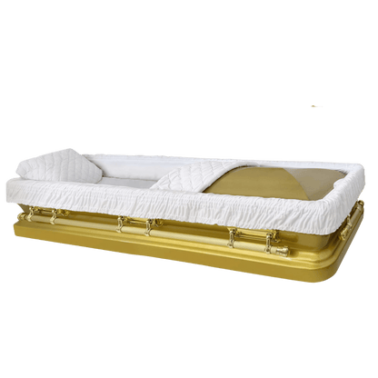 Eternal (Full Couch) | Gold White Steel Casket