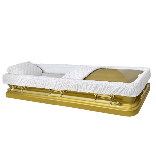 Eternal (Full Couch) | Gold White Steel Casket