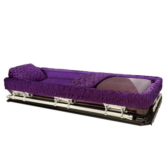 Eternal (Full Couch) | Purple Black Steel Casket