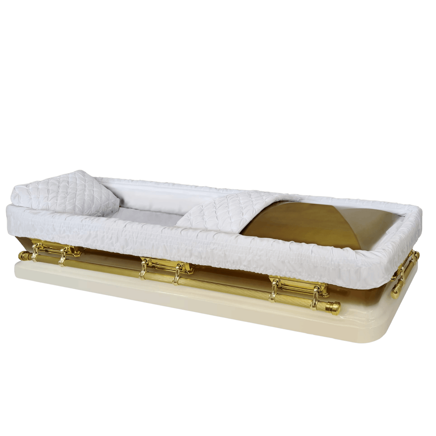 Eternal (Full Couch) | White Gold Steel Casket