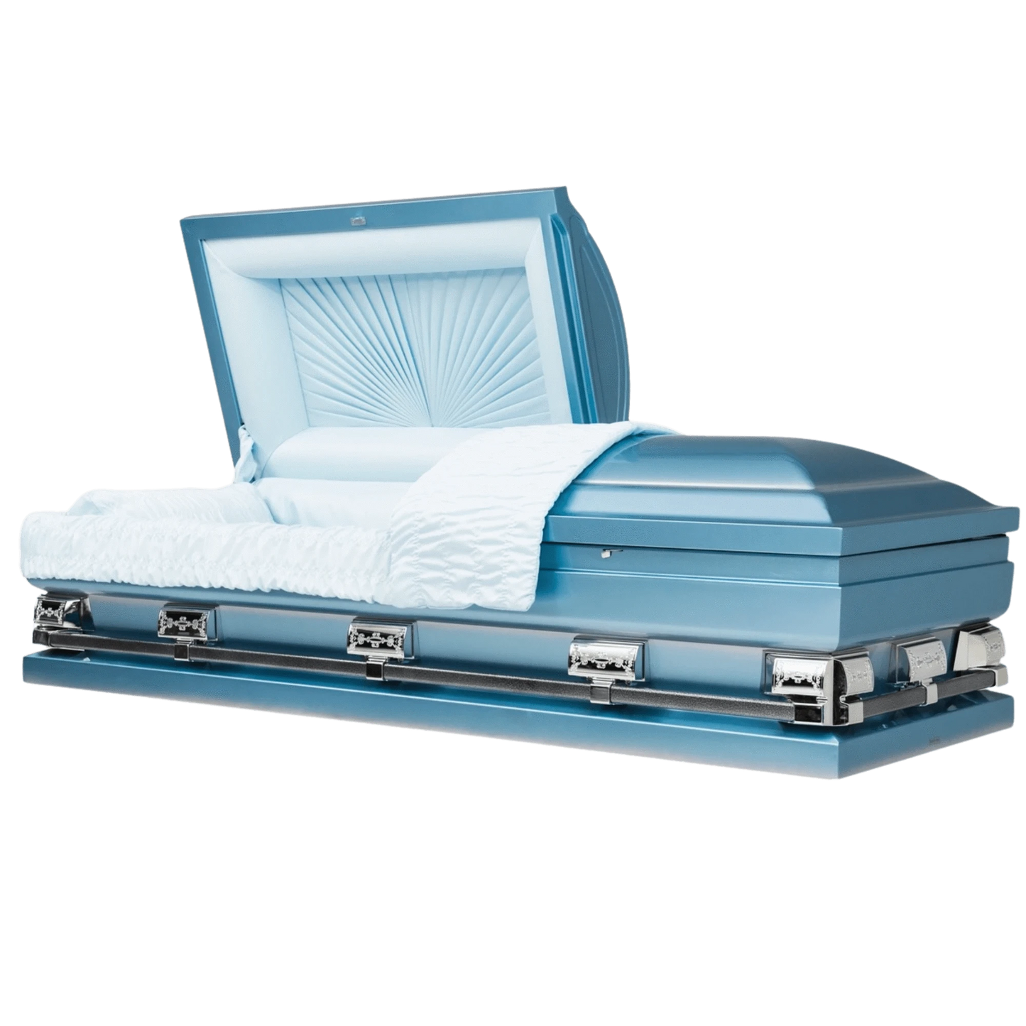 Keystone XL | Light Blue Steel Oversize Casket with Light Blue Interior
