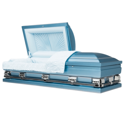Keystone XL | Light Blue Steel Oversize Casket with Light Blue Interior