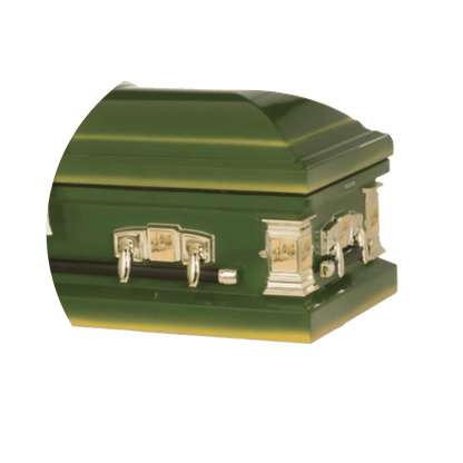 Farmer | Green Steel Casket with White Interior