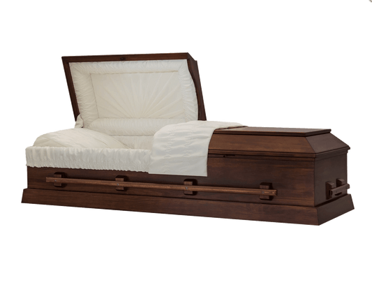 Small Wooden Satin Lined Lock Box Casket