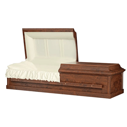 Hartwell (Wood-Engineered)| Cherry Wood Casket with Almond Crepe Interior