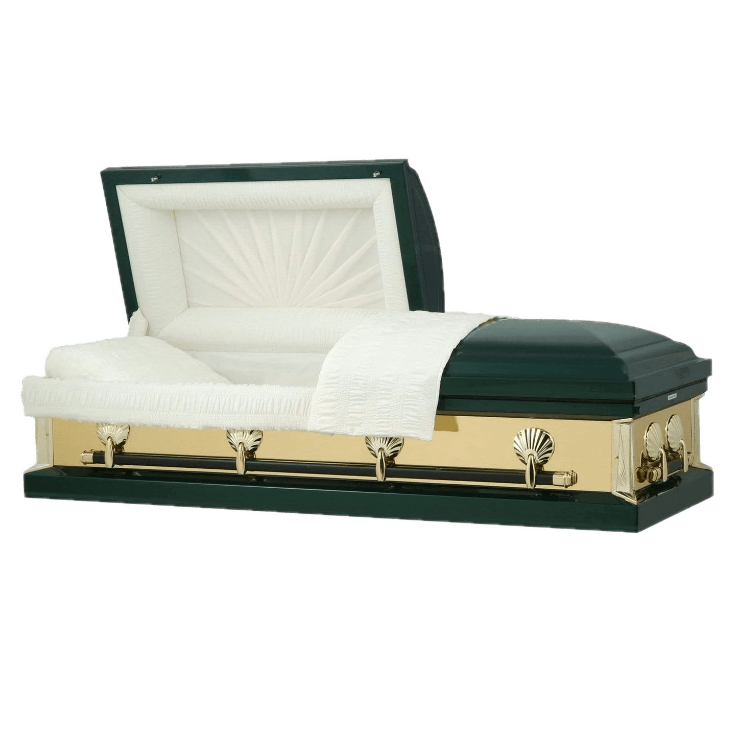 Reflections Series | Hunter Green Steel Casket with White Interior