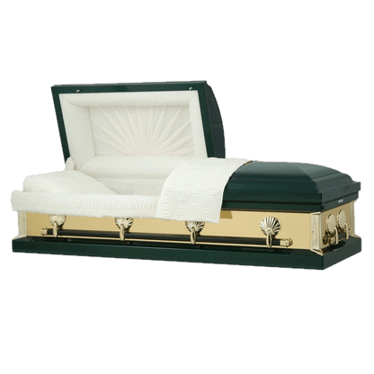 Reflections Series | Hunter Green Steel Casket with White Interior