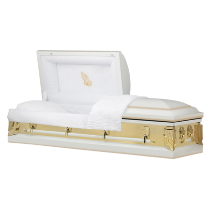 Grace (Made in USA) | White Steel Religious Casket