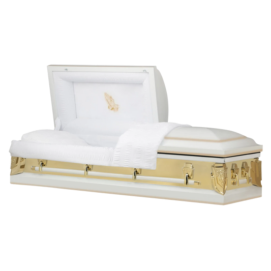 Grace (Made in USA) | White Steel Religious Casket