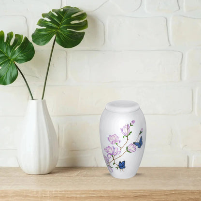 Hand Painted Urns - Butterfly Landing