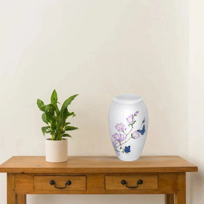Hand Painted Urns - Butterfly Landing