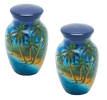 Pair of Keepsake Urns - Paradise | Hand Painted Keepsake Urns