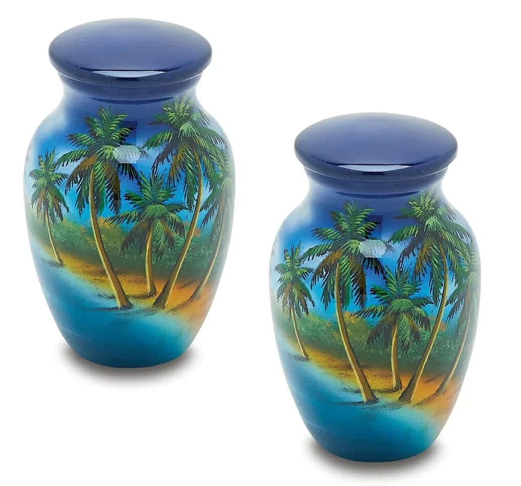 Pair of Pet Keepsake Urns - Paradise | Hand Painted Keepsake Urns