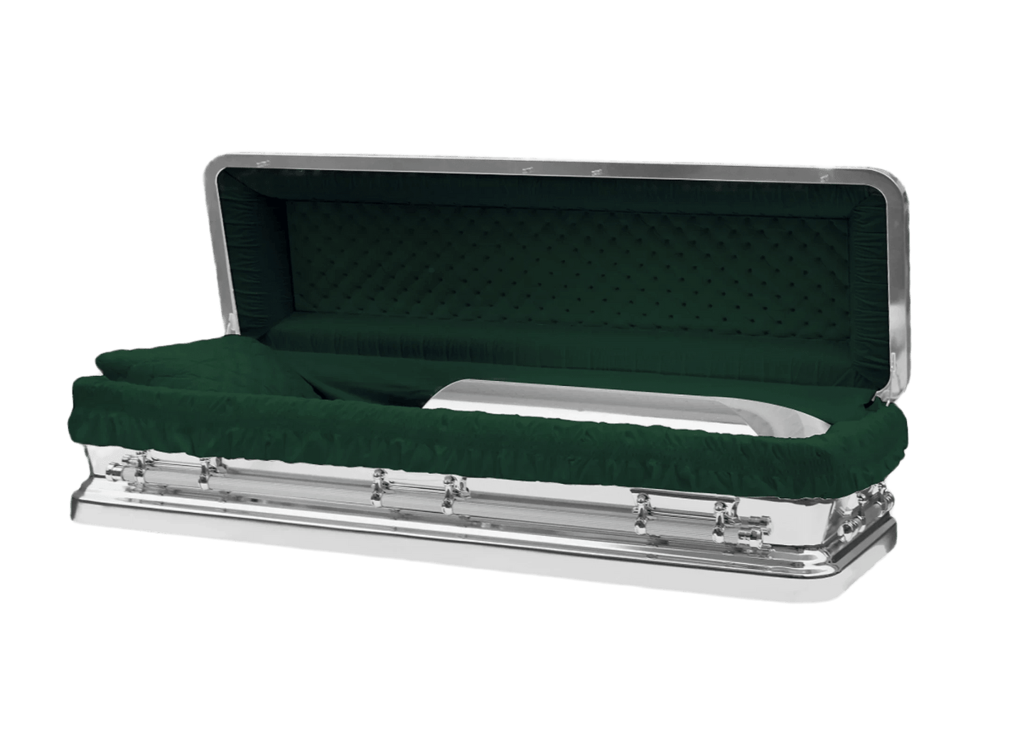 Helios Silver & Dark Green Casket