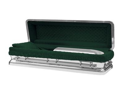 Helios Silver & Dark Green Casket