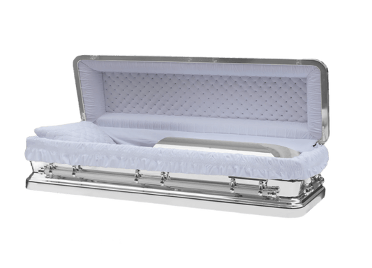 Helios Silver & White Casket