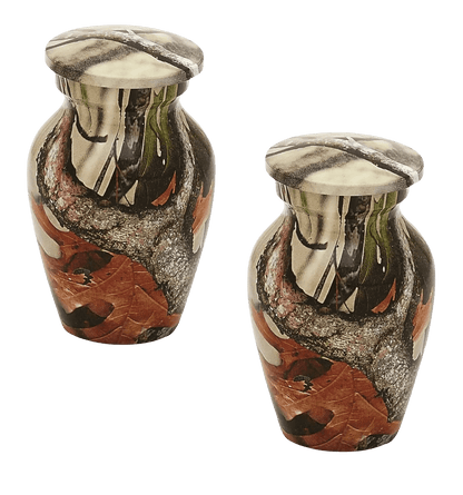 Pair of Keepsake Urns - Camouflage | Hydro-Painted Keepsake Urns