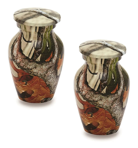 Pair of Pet Keepsake Urns - Camouflage | Hydro-Painted Keepsake Urns