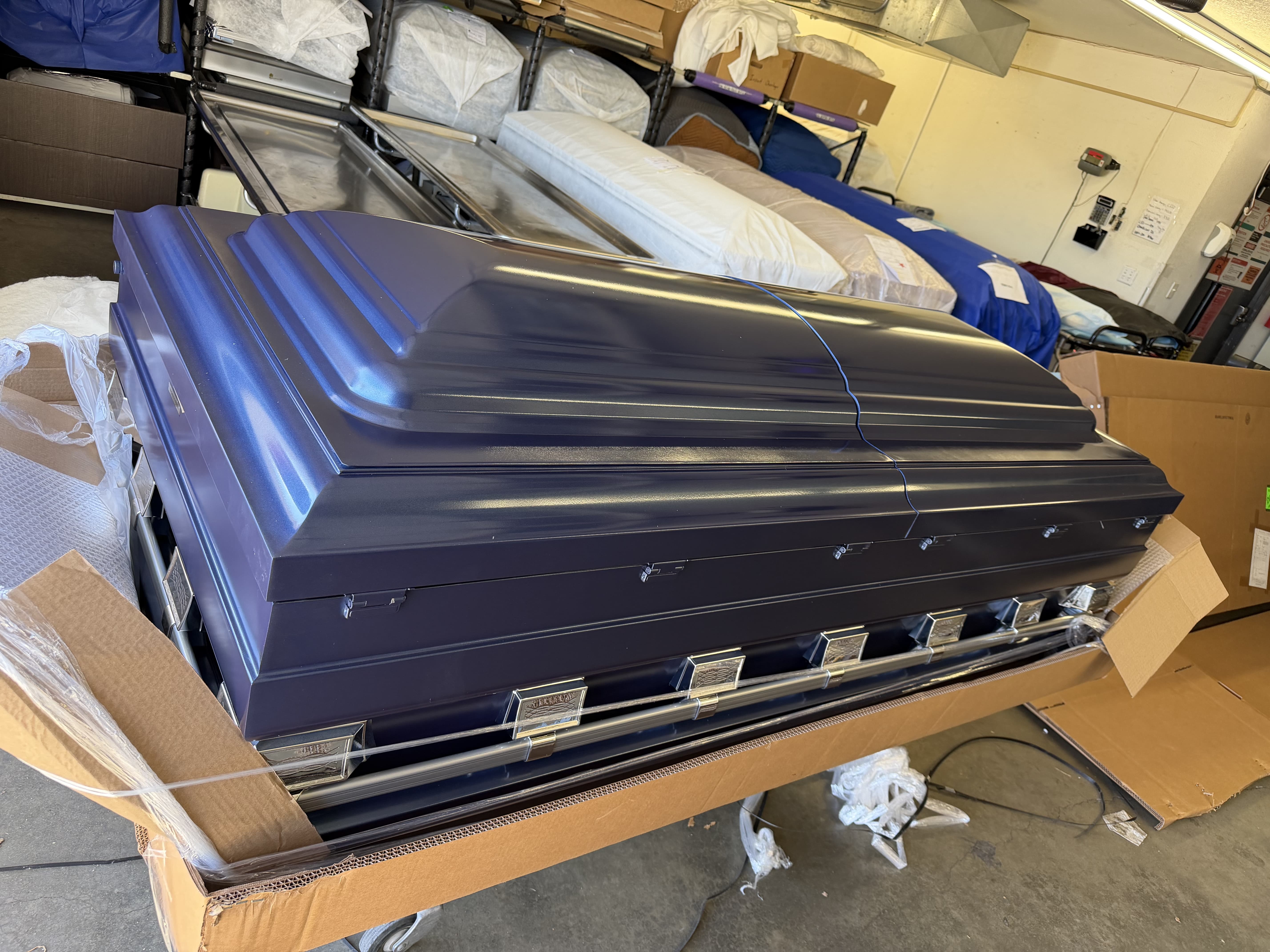 Dark Blue 40-inch and 44-inch Oversize Casket - Titan Commander