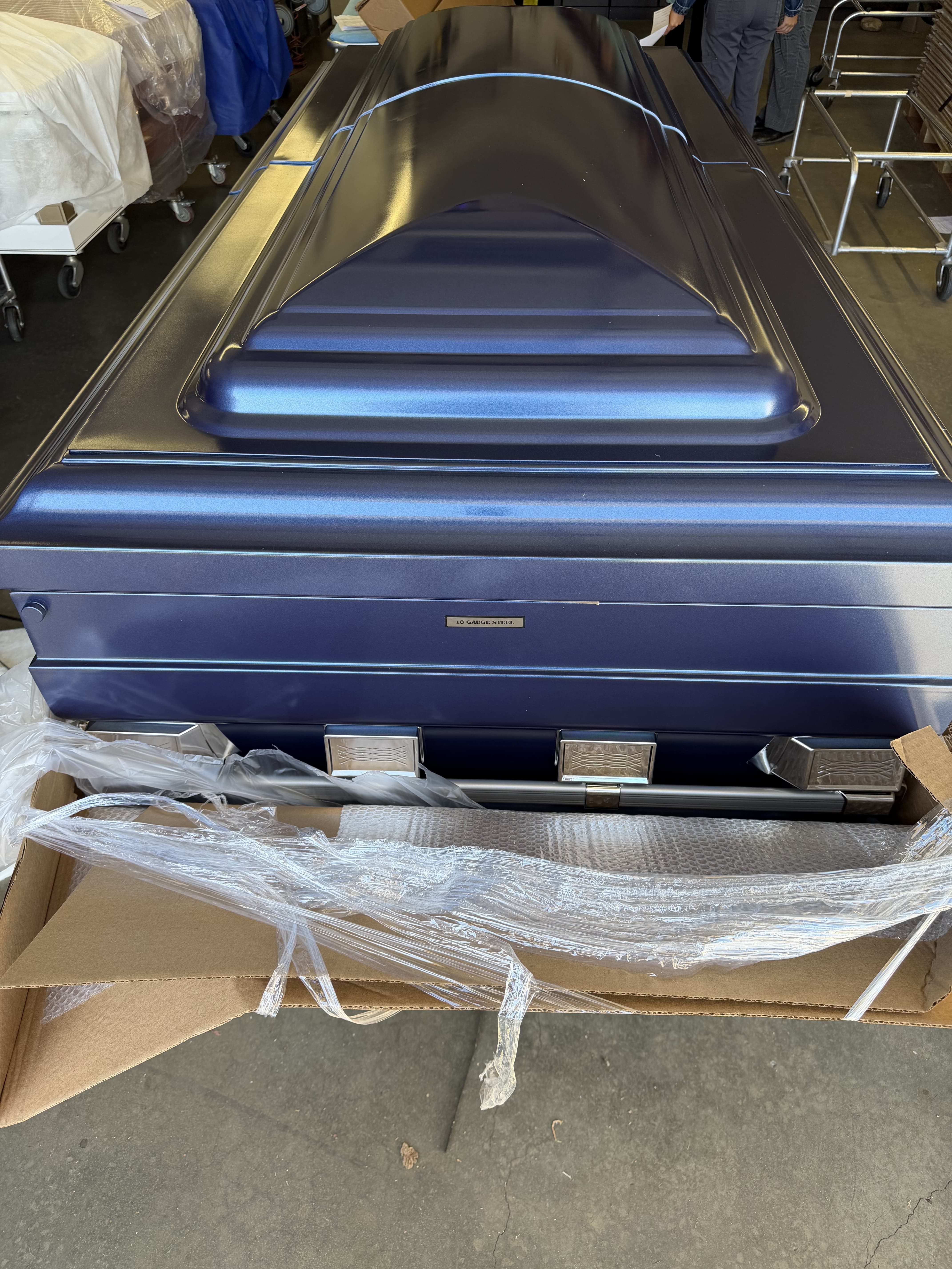 Dark Blue 40-inch and 44-inch Oversize Casket - Titan Commander