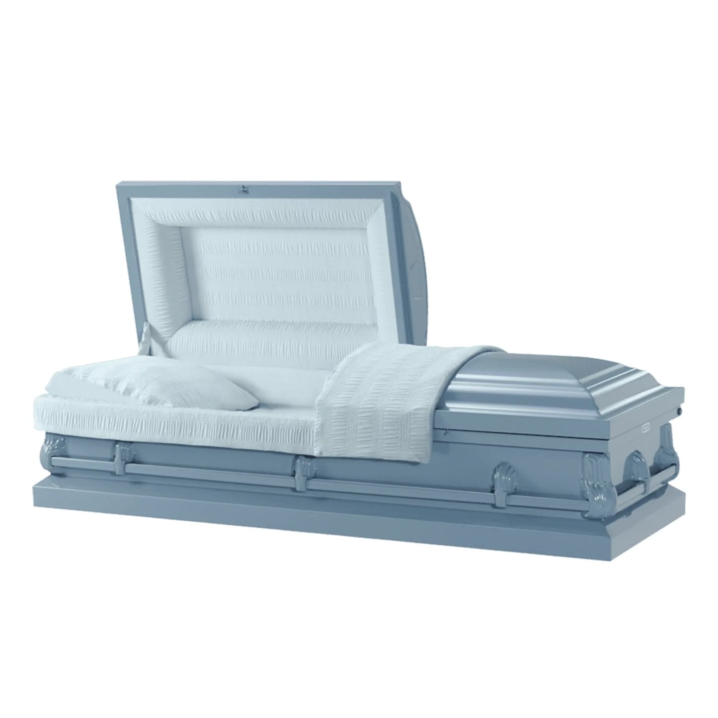 Andover Series (Made in USA) | Light Blue Steel Casket with Light Blue Interior