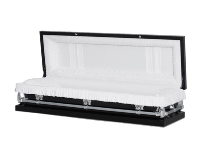Manson Series | Black 20-Gauge Steel Casket – Full Couch