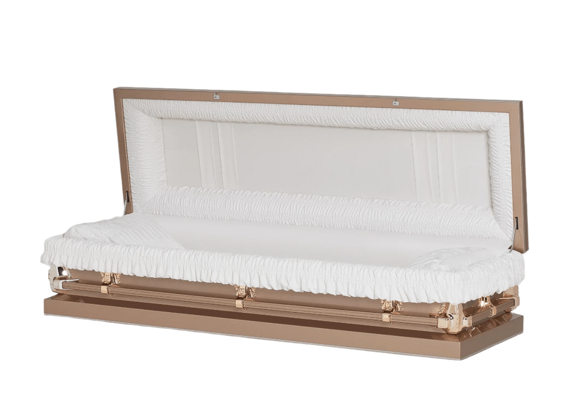 Montana Series | Copper 20-Gauge Steel Casket – Half Couch