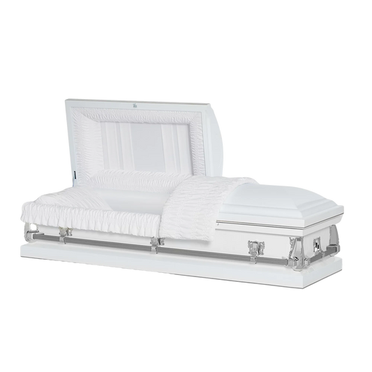 Montana Series | White & Silver 20-Gauge Steel Casket