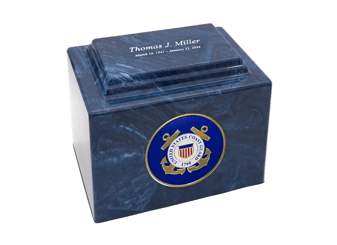 Military Marble Cremation Urn | US Coast Guard