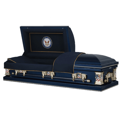 Veteran Select | Navy Dark Blue Steel Casket with Dark Blue Interior