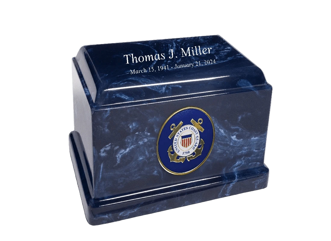 Sentinel Military Marble Cremation Urn | US Coast Guard