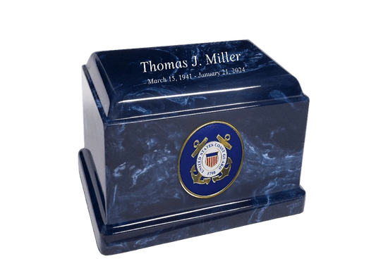 Sentinel Military Marble Cremation Urn | US Coast Guard