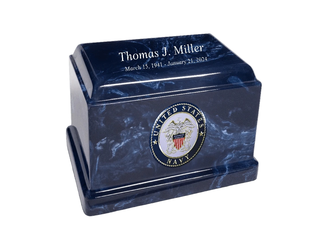 Sentinel Military Marble Cremation Urn | US Navy