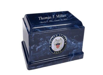 Sentinel Military Marble Cremation Urn | US Navy