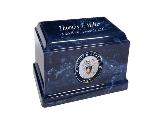 Sentinel Military Marble Cremation Urn | US Navy