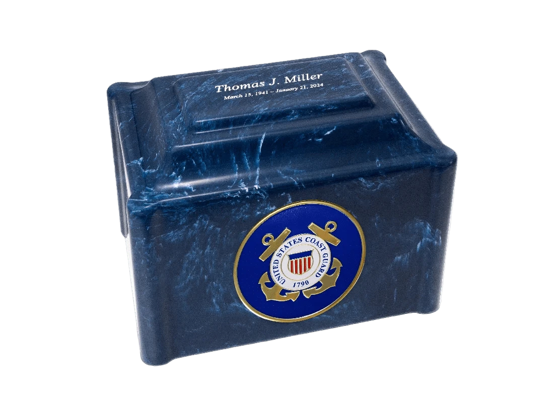 Military Marble Cremation Urn | US Coast Guard