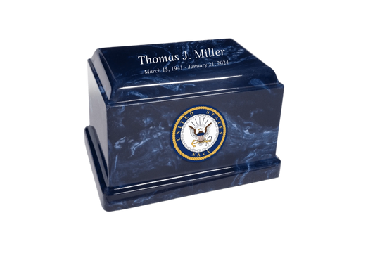 Sentinel Military Marble Cremation Urn | US Navy
