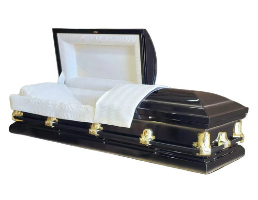 Newfield Black Casket | Black with Shaded Gold Finish