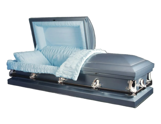Newfield Blue Casket | Blue with Shaded Silver Finish