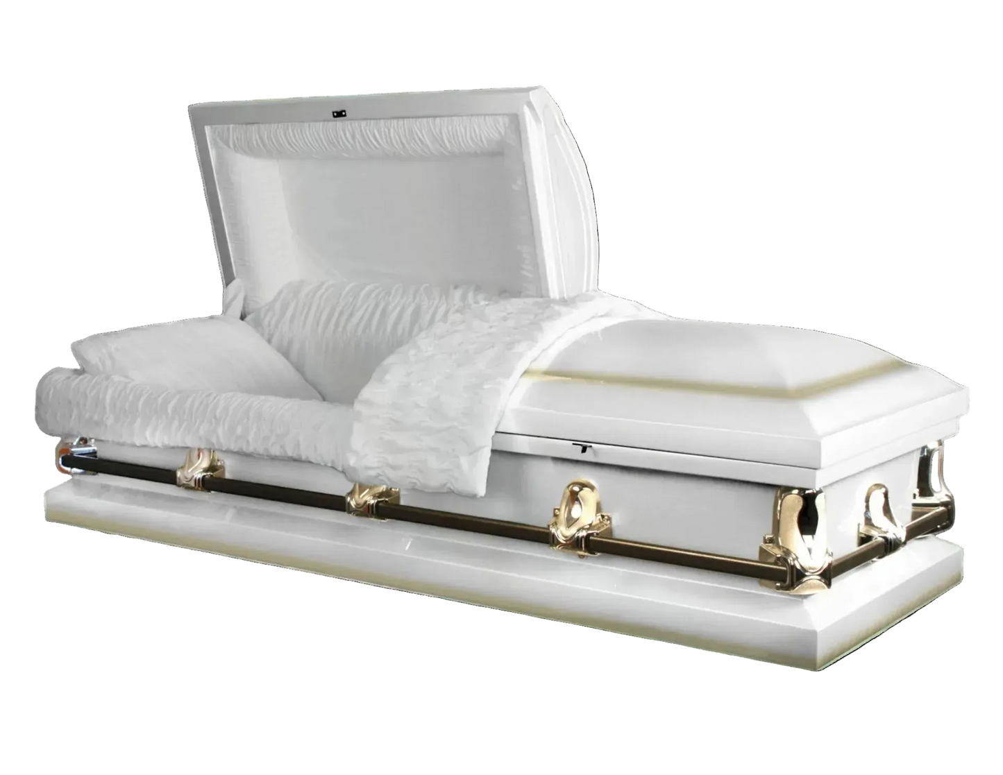 Newfield White Casket | White with Shaded Gold Finish