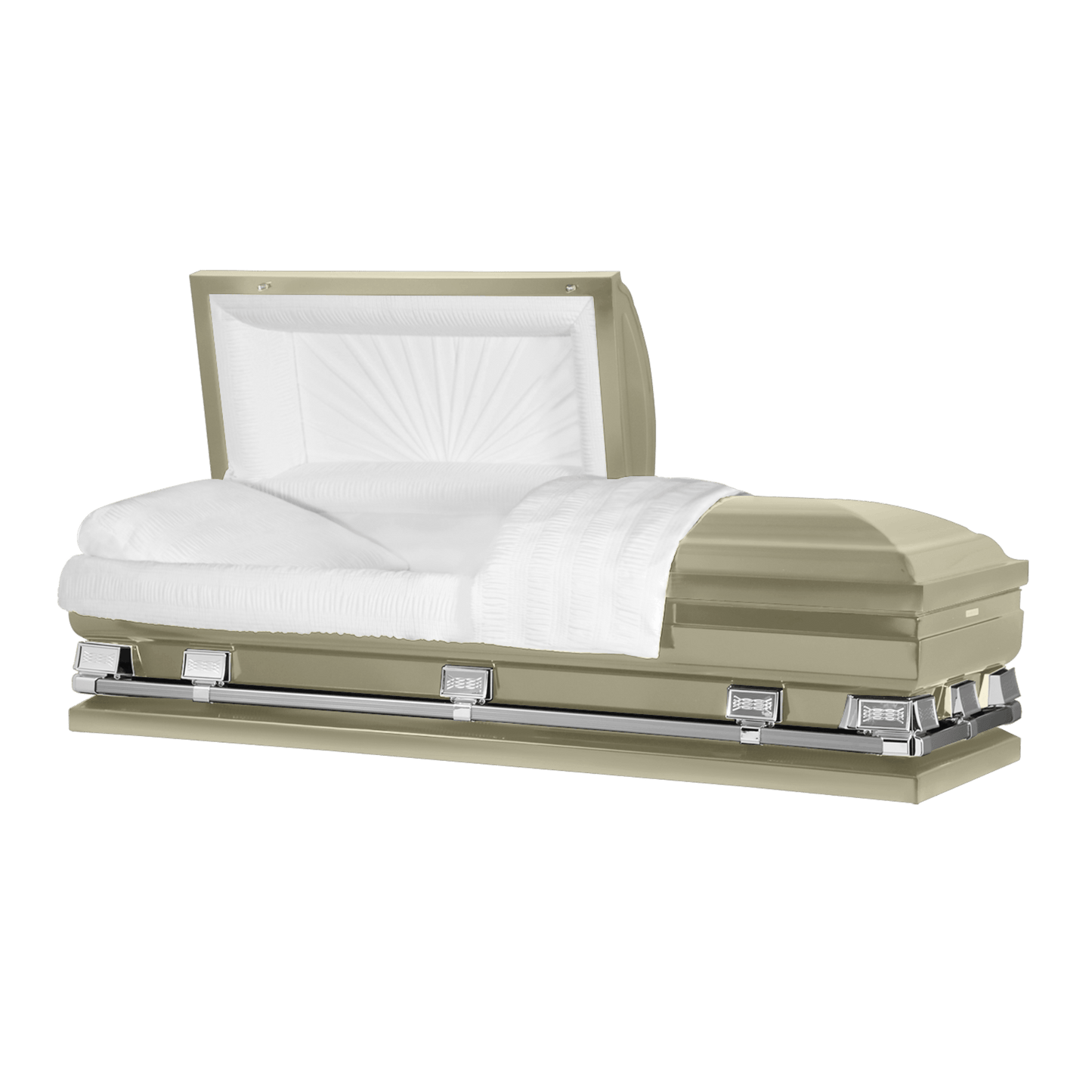 Atlas XL (Made in USA) | Almond Steel Oversize Casket with White Interior