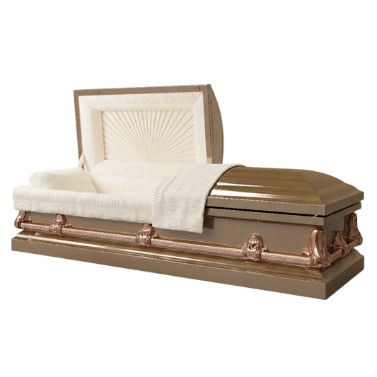 Orion NG Series | Copper Steel Casket with Rosetan Interior