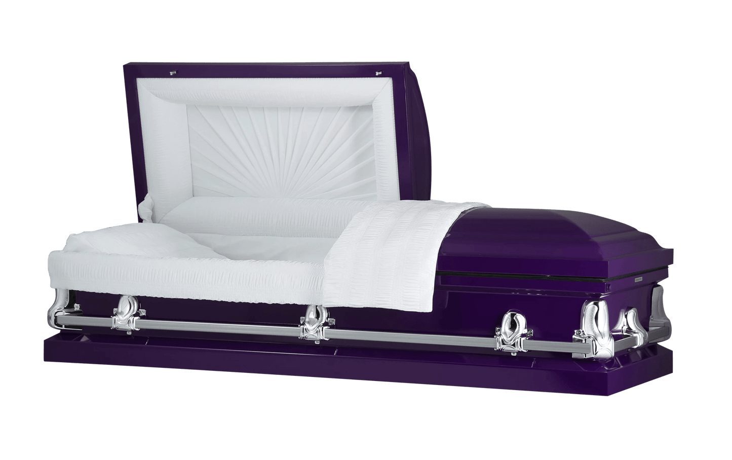 Orion Series | Royal Purple Steel Casket with White Interior