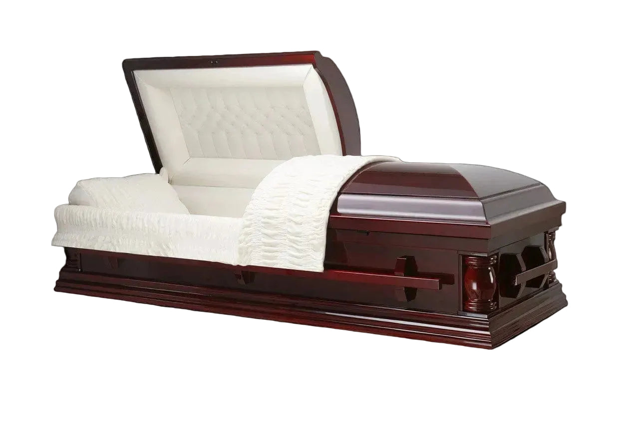 Ellery (Poplar) | Poplar Wood Casket with Satin Cherry Finish