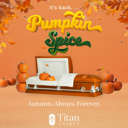 Pumpkin Spice Casket | Orion Series Casket with White Interior