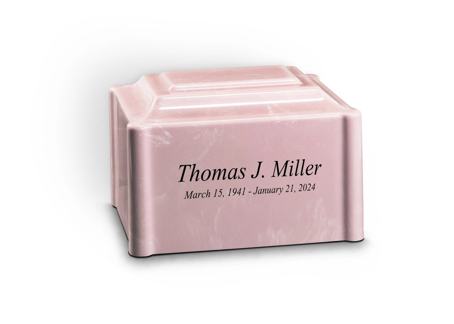 Pink Cultured Marble Cremation Urn