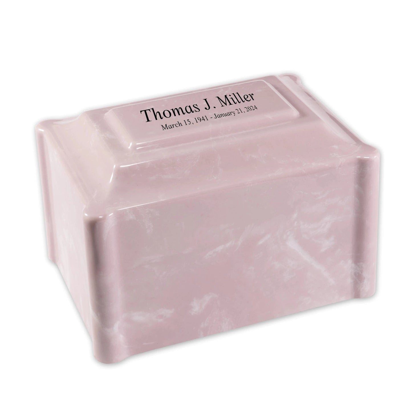 Pink Cultured Marble Cremation Urn