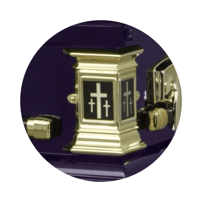 Purple Cross | Purple Steel Religious Casket