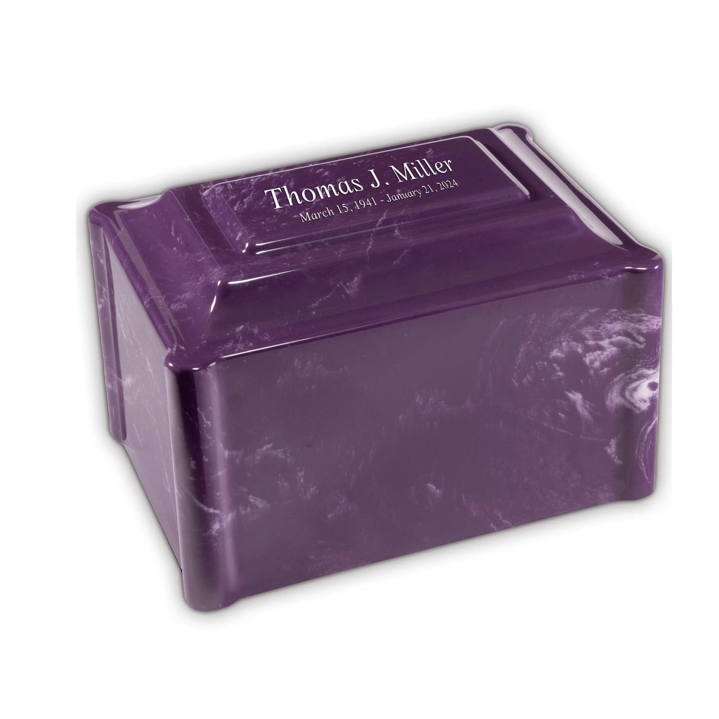 Purple Cultured Marble Cremation Urn