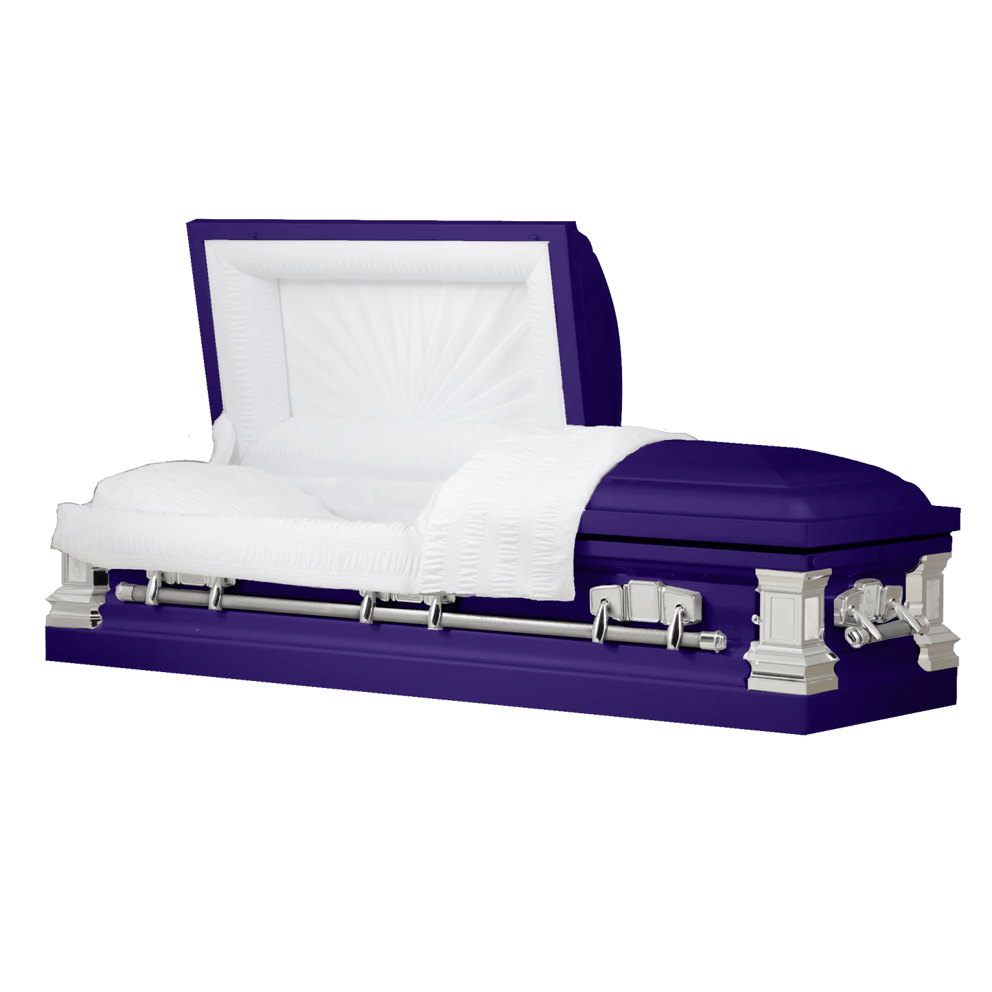Satin Series | Royal Purple Steel Casket with White Interior